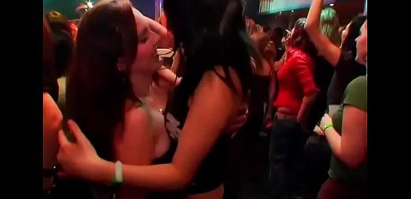  Drunk cheeks in club engulfing dick during the time that somebody fucking their pussy